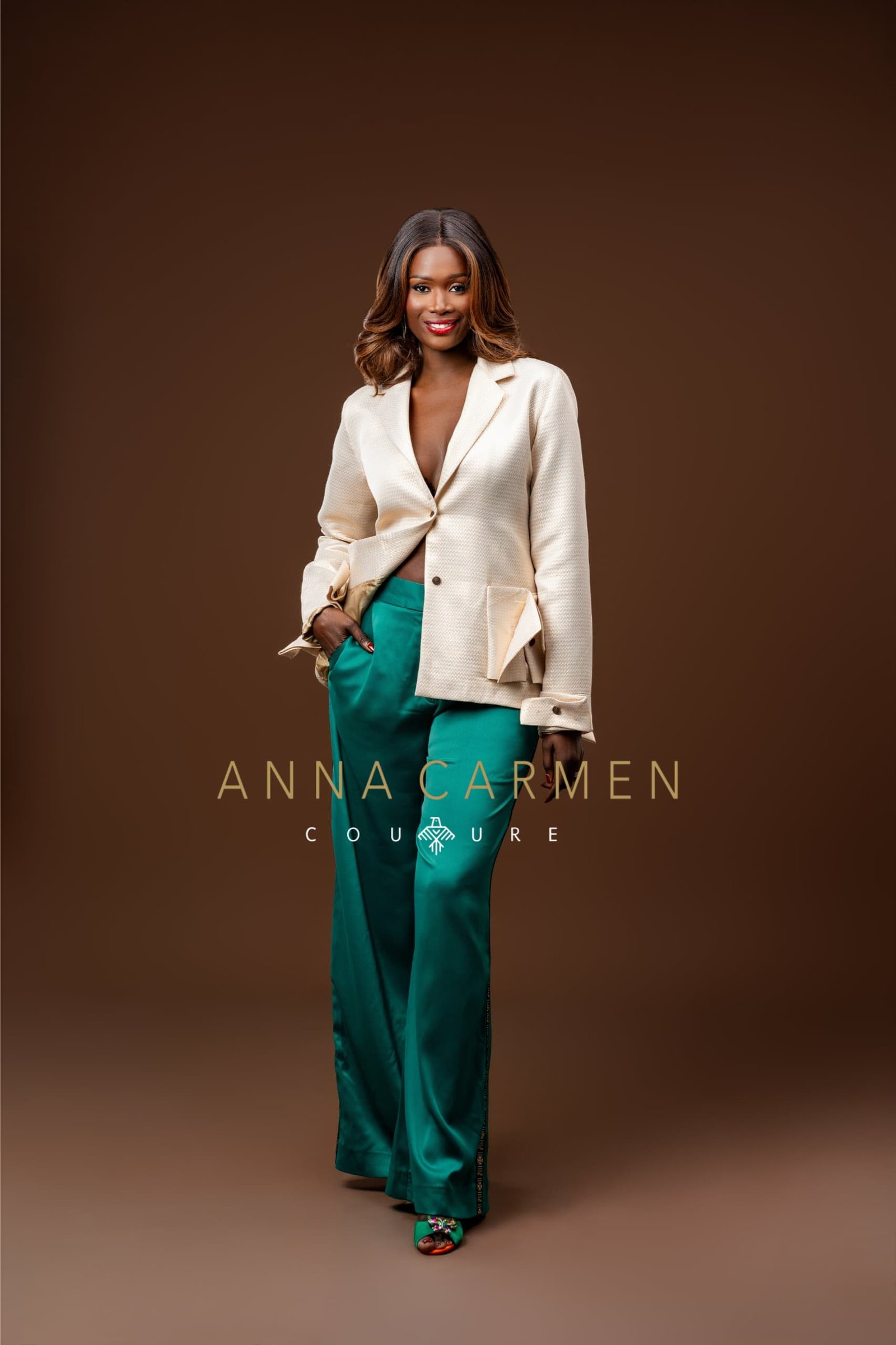 Tailleur femme Beige & Vert